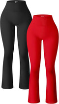 OQQ Women's Ribbed 2-Piece High Waist Bell Bottoms - Flattering Fit