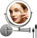9 in Wall Mounted Lighted Makeup Mirror with 10X Magnification