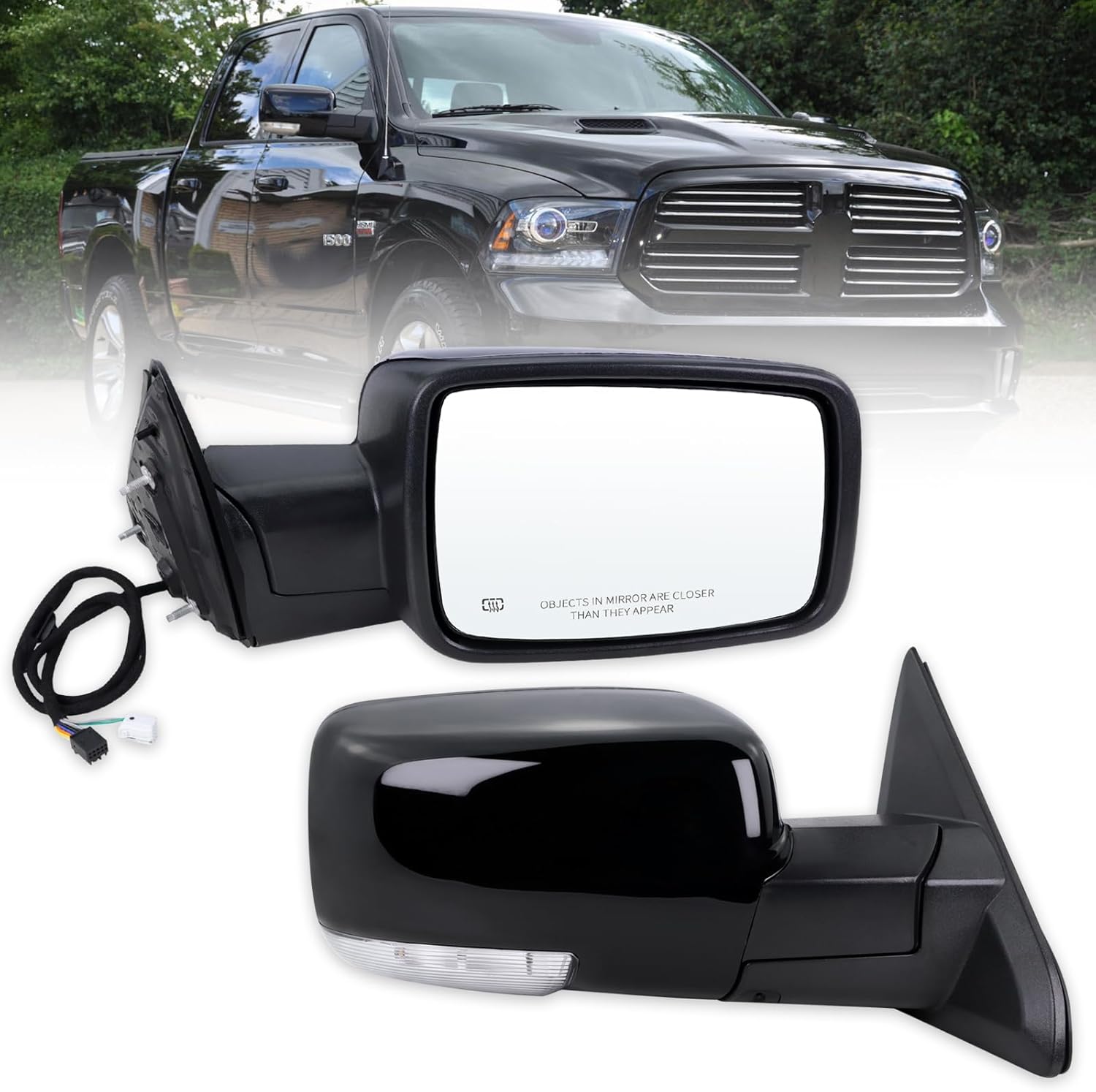 Right Passenger Side Door Mirror for 2013-2018 Ram 1500 2500 3500
