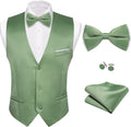 Mens Suit Vest Bow Tie Set 4PCS - Slim Fit Waistcoat for Weddings