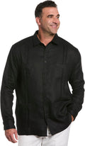100% Linen Four-Pocket Long Sleeve Guayabera Shirt - Relaxed Fit