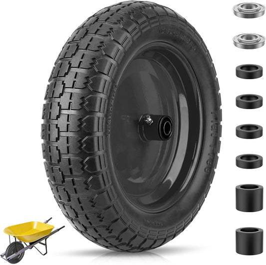 Durable 4.80/4.00-8 Flat Free Wheelbarrow Tire for All Terrains