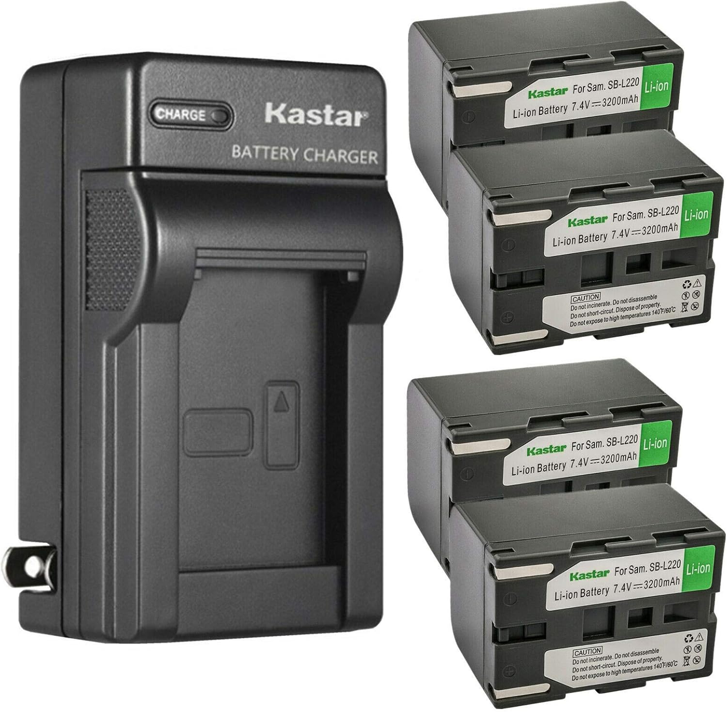 Kastar 4-Pack AD43-00113 Battery and Charger for Medion Cameras