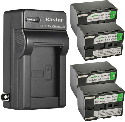 Kastar 4-Pack AD43-00113 Battery and Charger for Medion Cameras