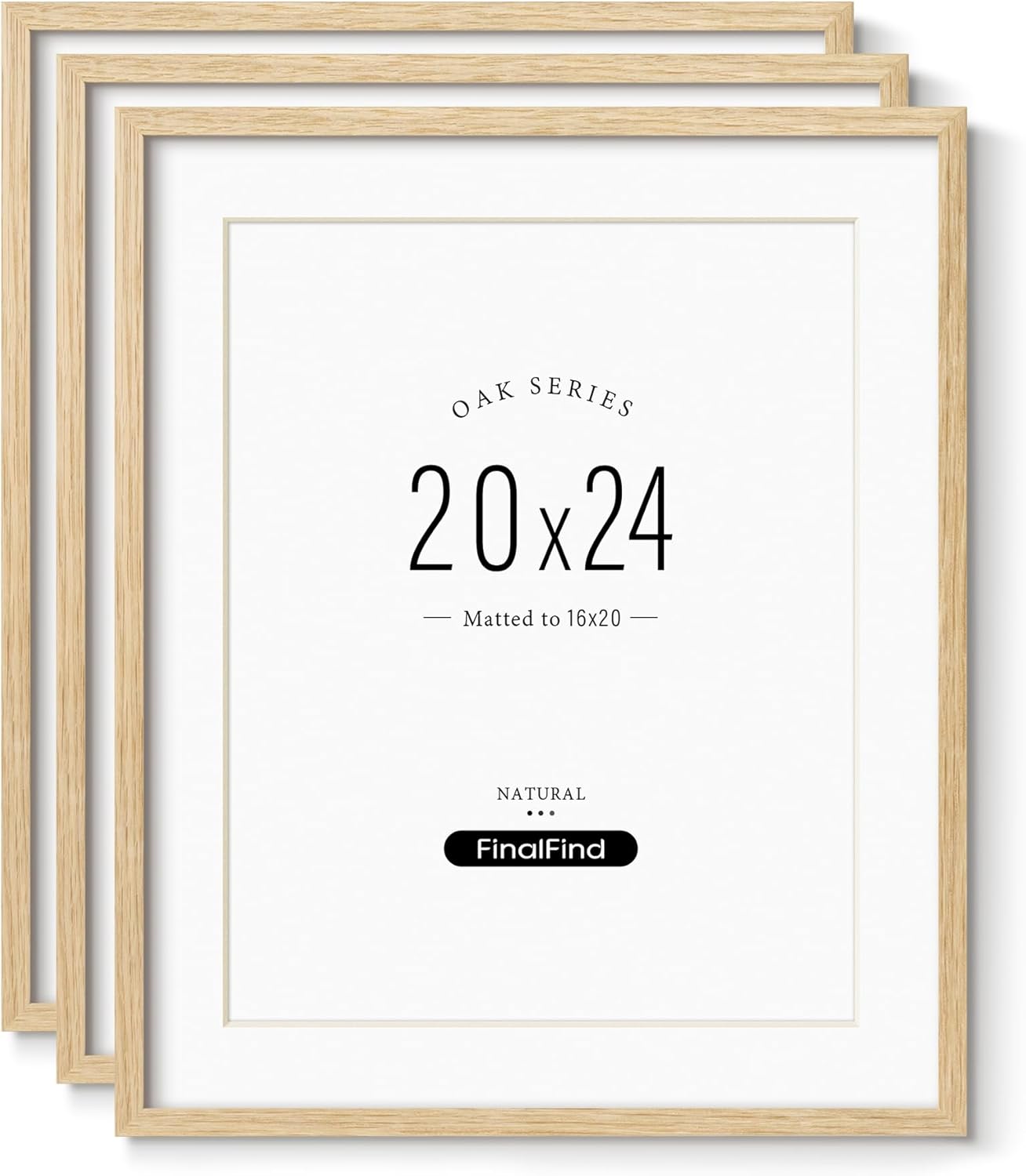 Minimalist 20x24 Picture Frame Set of 3 in Natural Oak Wood