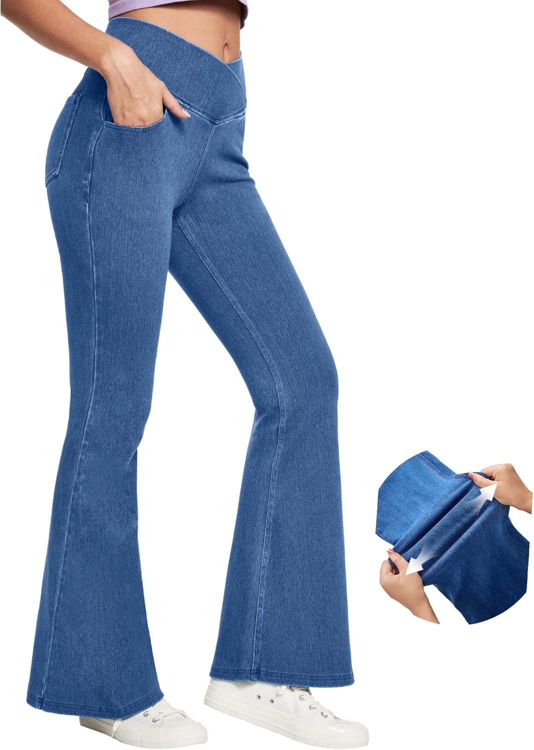 IUGA High Waisted Bell Bottom Jeans for Women Flare Stretchy