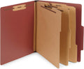 Red 8-Section Classification Folders 10 Pack - Durable Letter Files