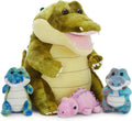 Crocodile Stuffed Animal with 3 Babies - 14in Plush