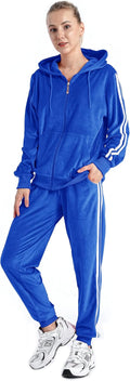 Velour Tracksuit Womens 2 Pieces Joggers Set - Soft Cotton Blend