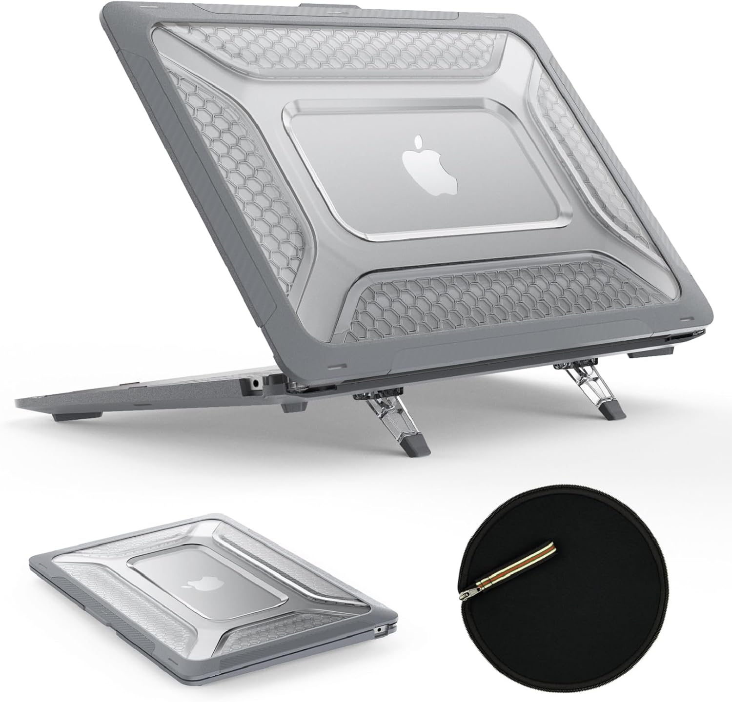 SEYMAC Stock Case for MacBook Air 15 inch with Stand & Bag