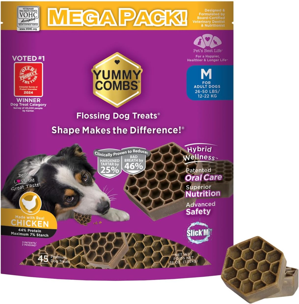 Dog Dental Treats for Medium Dogs with Chicken Protein