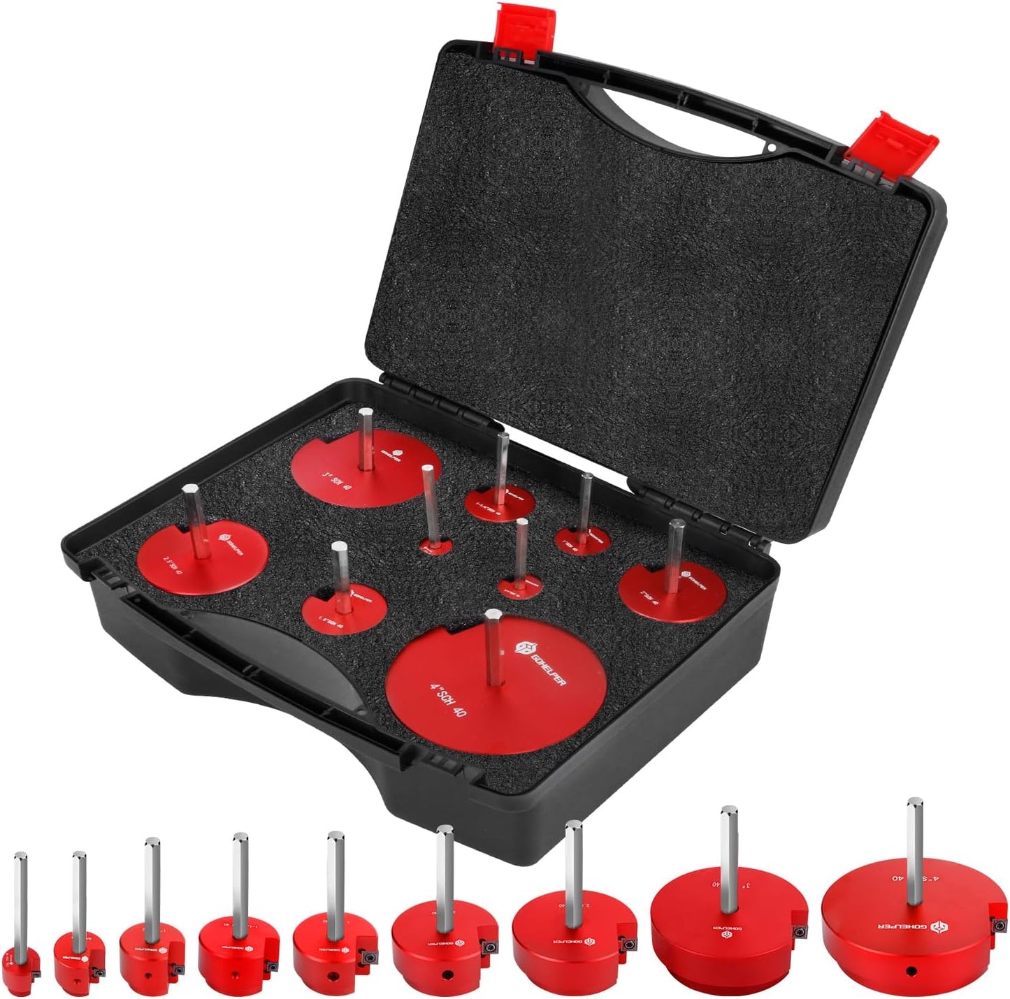 9Pcs PVC Pipe Reamer Kit for Efficient Plumbing Tasks