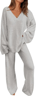 Lounge Sets for Women Two Piece Sweaters Pajama Set - Cozy Fall