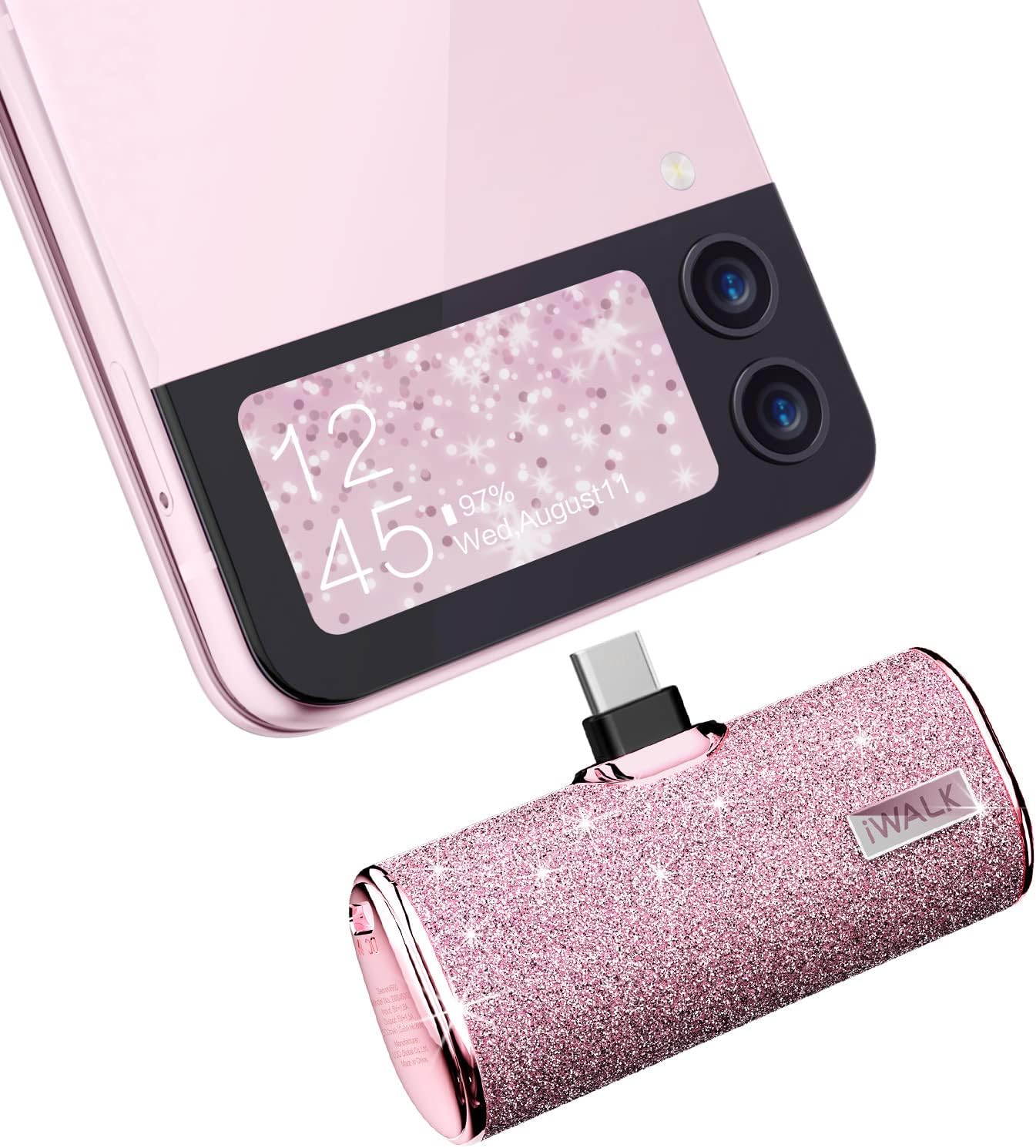 iWALK USB C Portable Charger - Sparkly 4500mAh Power Bank