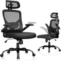 Ergonomic Mesh High Back Desk Chair with Headrest - Support for Big