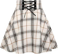 Gothic Plaid Mini Skirts for Women High Waist Short Aline Skater