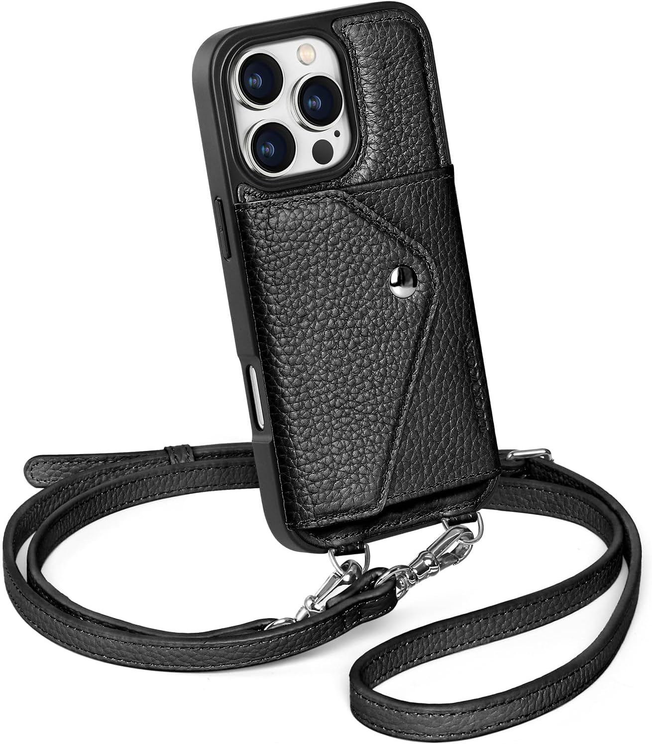 LUCKYCOIN Crossbody Phone Case for iPhone 16 Pro - Stylish Wallet