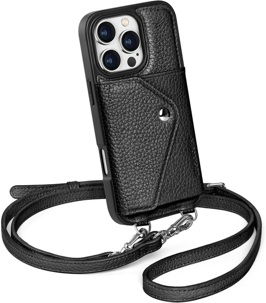 LUCKYCOIN Crossbody Phone Case for iPhone 16 Pro - Stylish Wallet