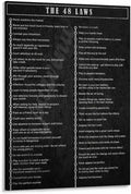 The 48 Laws of Power Motivational Quotes Poster - Framed Canvas Wall