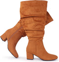 Women's Extra Wide Calf Slouchy Suede Dress Boots - Comfortable