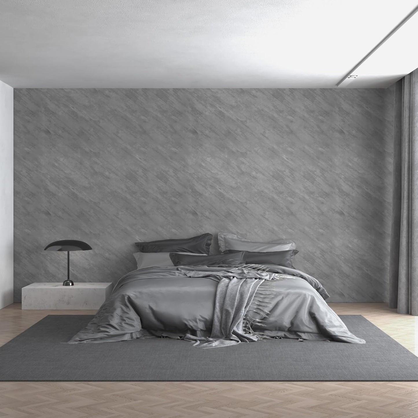Large Size Thick Grey Concrete Wallpaper for Easy Home Decor