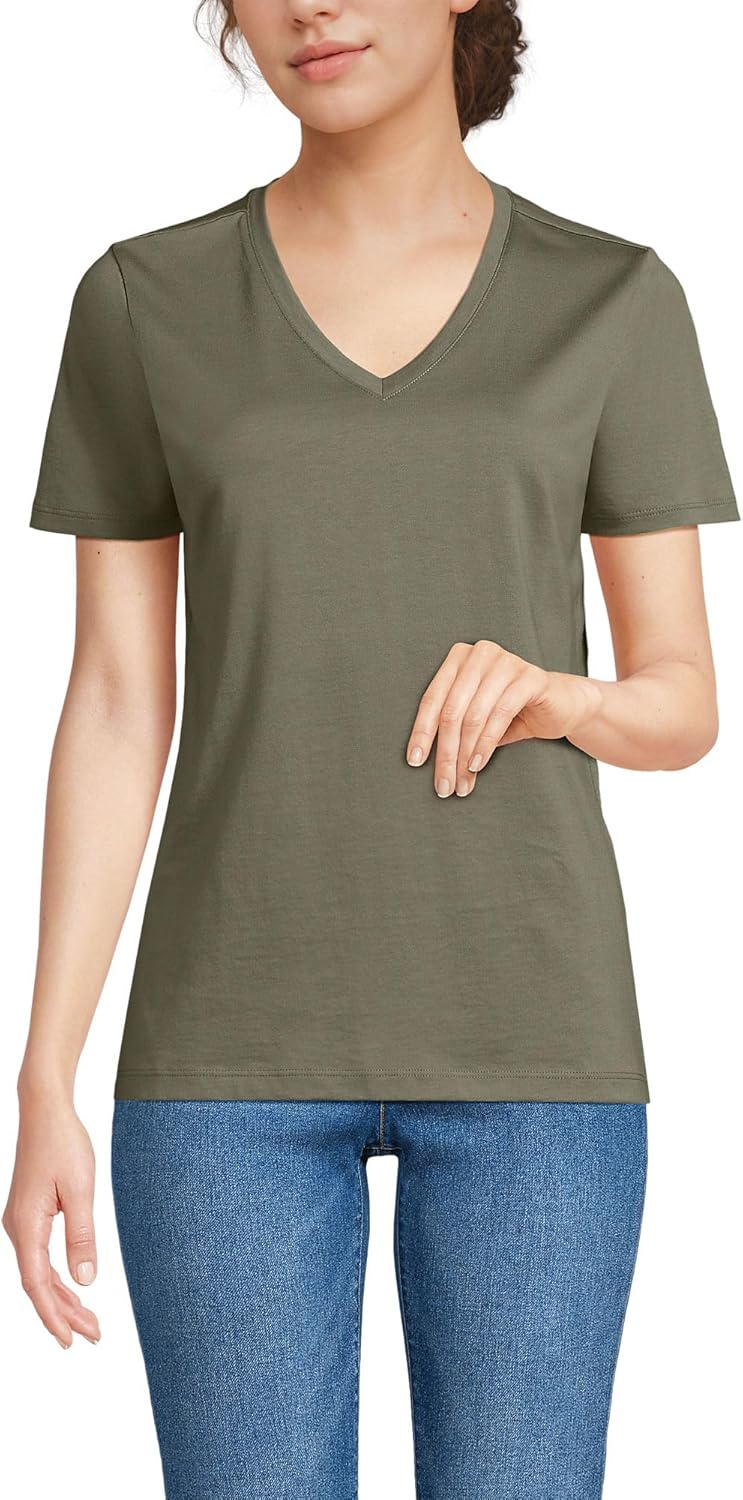 Relaxed Supima Cotton V-Neck T-Shirt for Women - Versatile Style