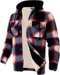 Facitisu Hoodies for Men Sherpa Lined Flannel Jacket - Winter Warm