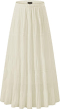 NASHALYLY Women's Chiffon High Waist Pleated A-Line Maxi (Style J783)