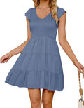 Women's Bohemian Ruffle Smocked A Line Swing Mini Dress - Summer 2025