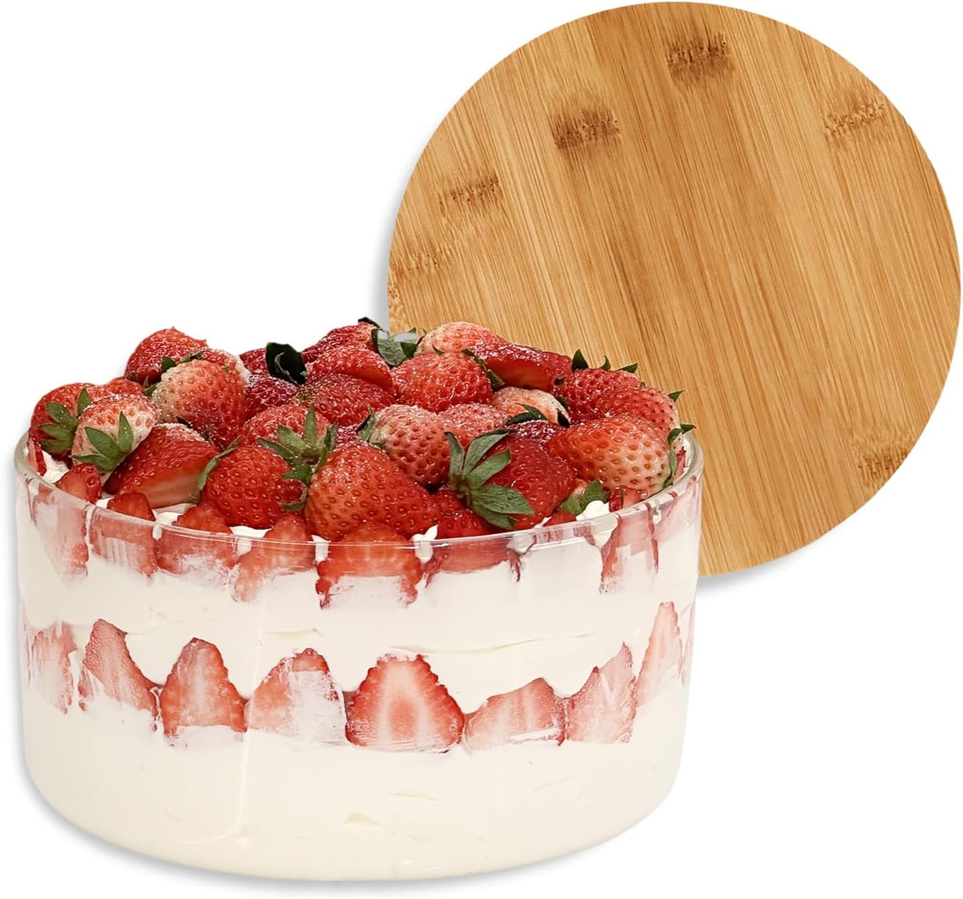 104oz Large Glass Trifle Bowl with Lid for Elegant Desserts