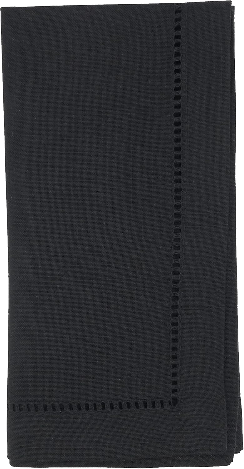 SARO LIFESTYLE Hemstitched Border Dinner Napkin Set of 12