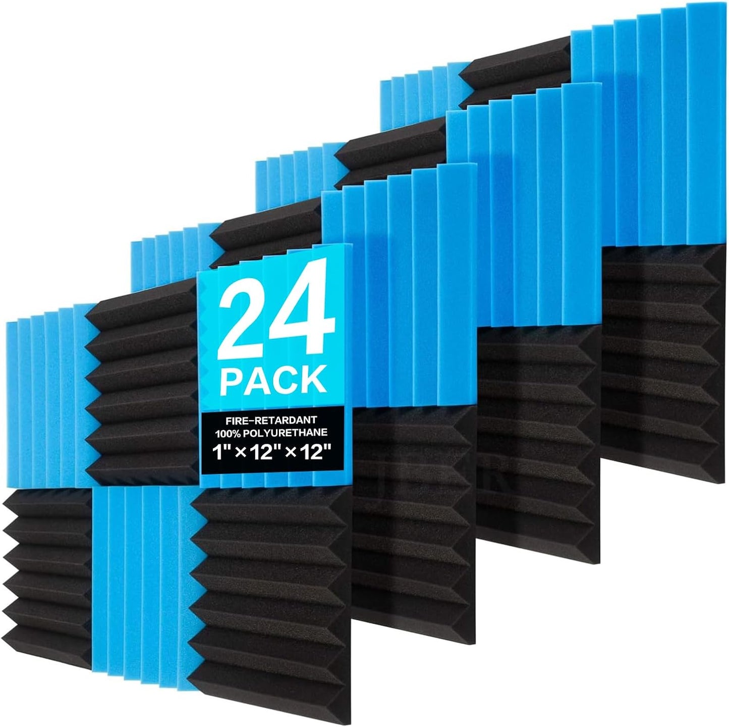 JBER Acoustic Panels 24 Pack for Soundproofing and Recording