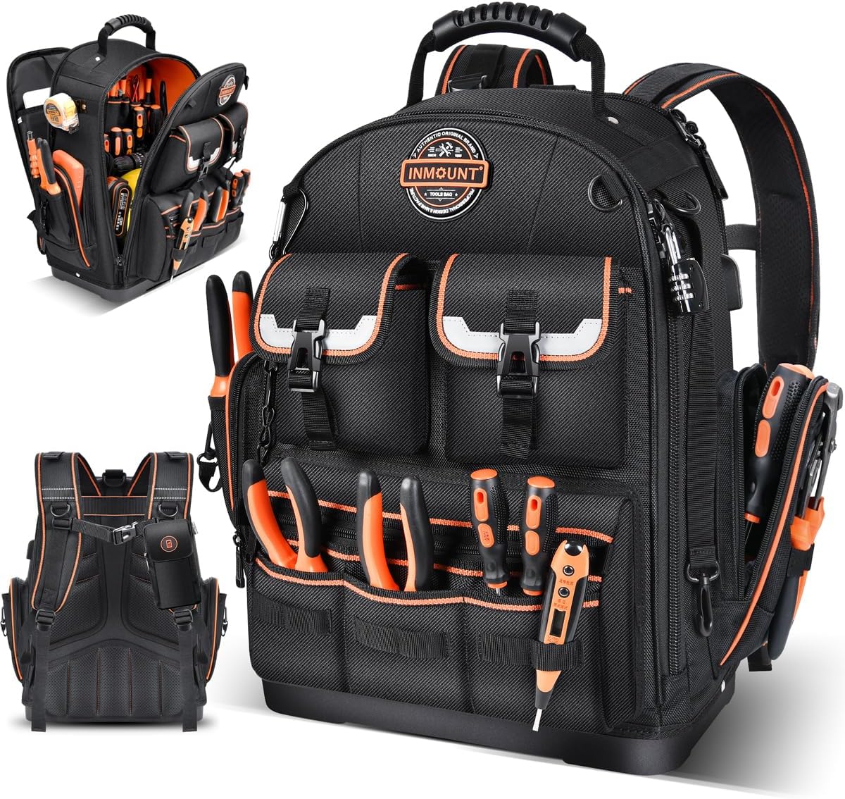 Heavy Duty Tool Backpack Organizer for Electricians and More