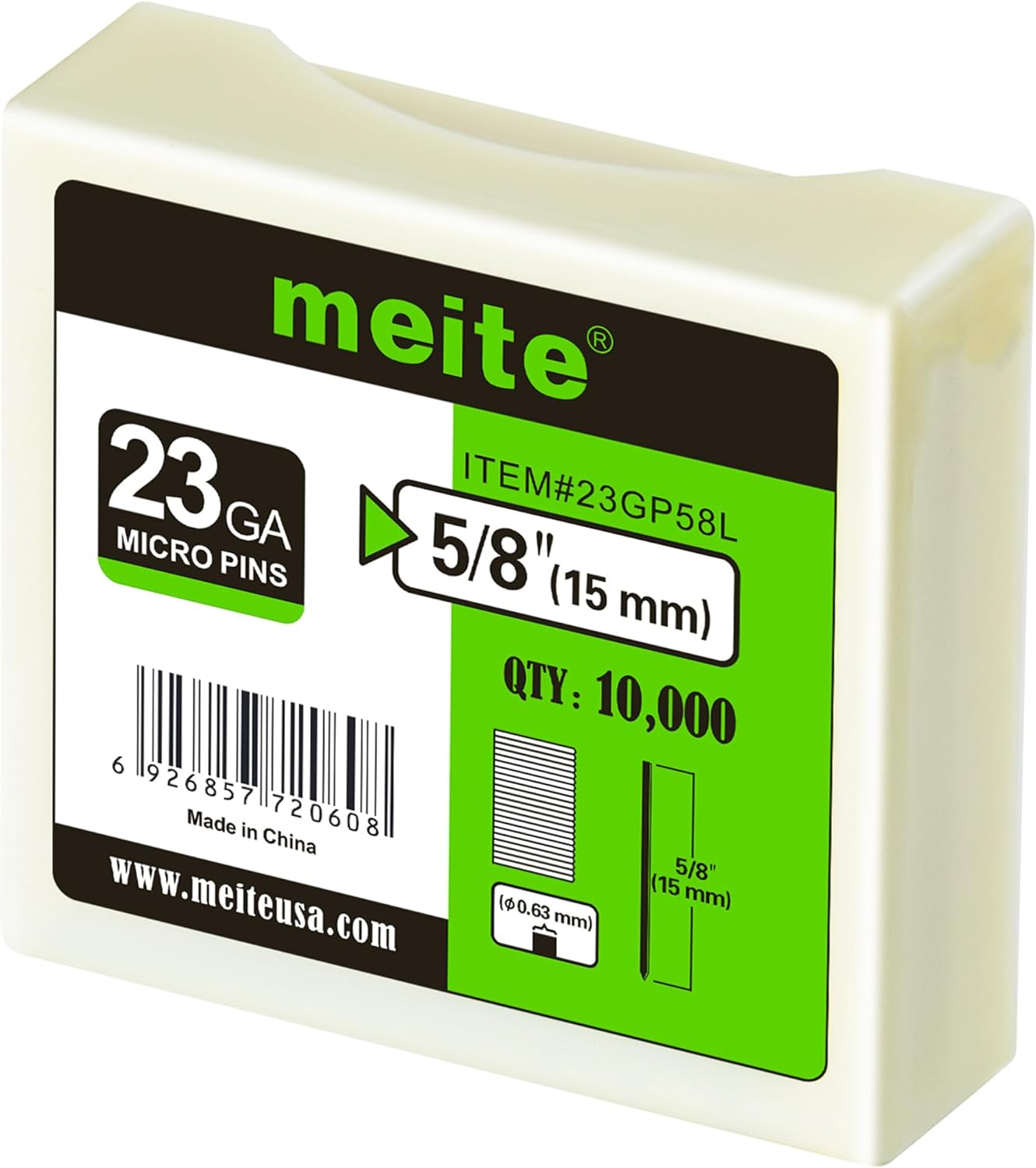 meite 23 Gauge Pin Nails - 5/8-Inch Micro Headless Piner Nails