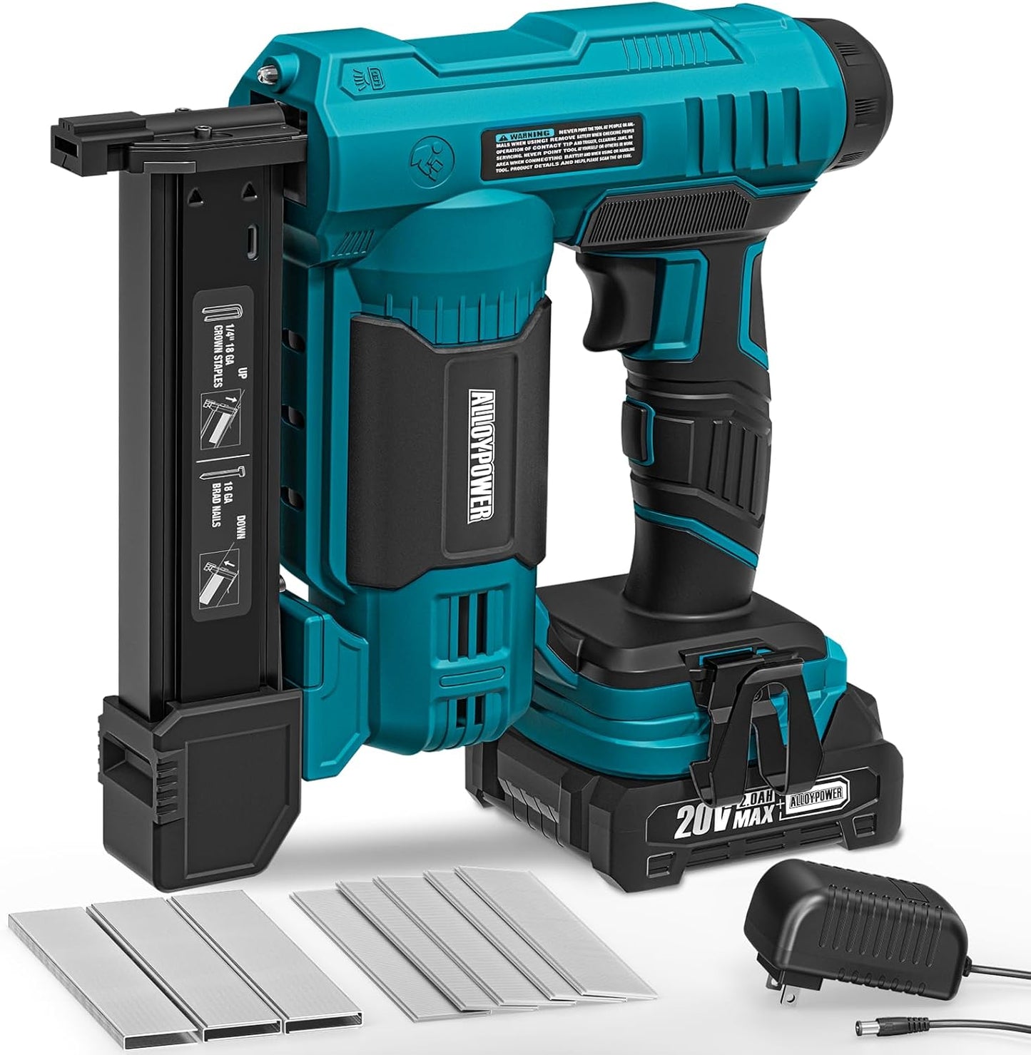 ALLOYPOWER 2 in 1 Cordless Brad Nailer for Home Improvement