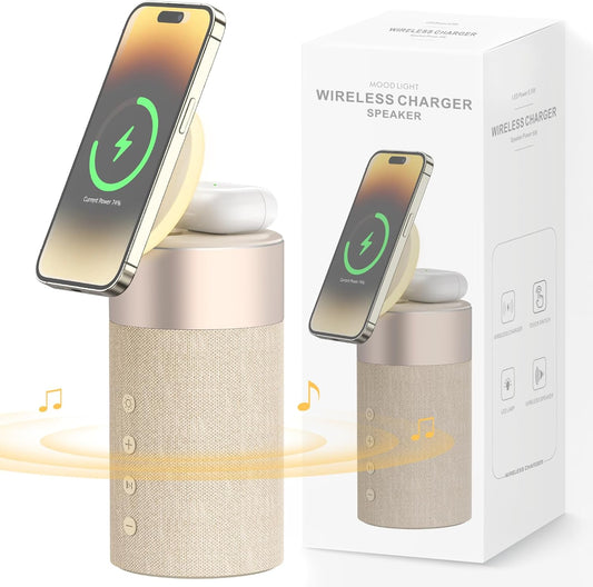 COLSUR 2-in-1 Wireless Charger & Speaker