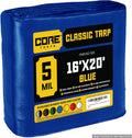 Blue 16 x 20 Core Tarps Classic 5 Mil Tarp Cover - Durable Waterproof