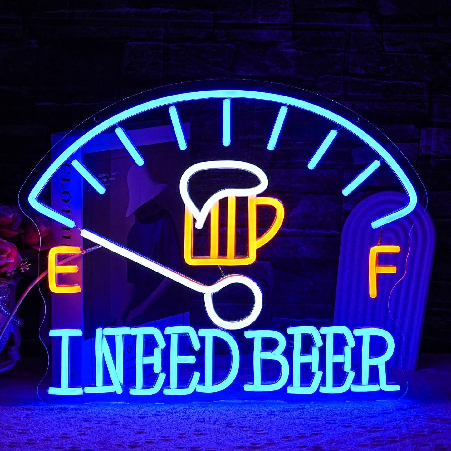 I Need Beer Neon Sign for Wall Decor and Bar Lighting