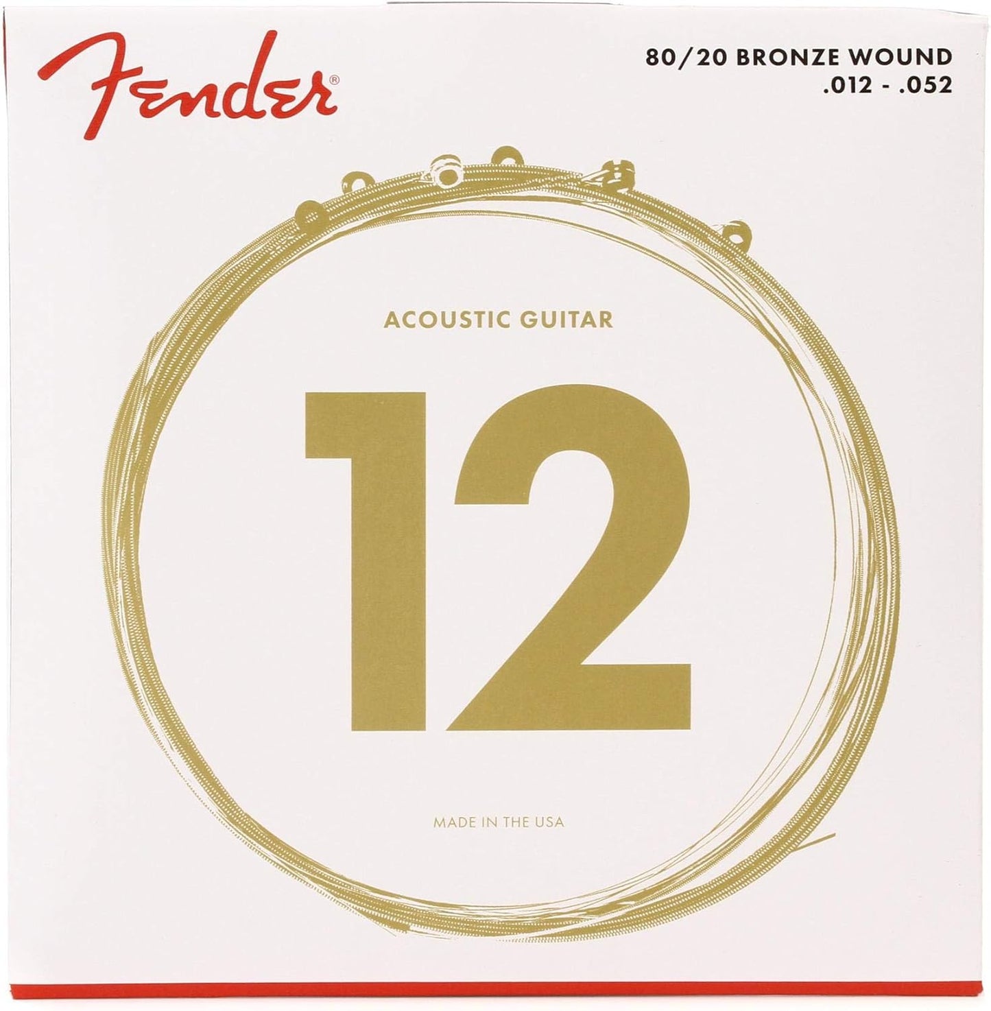 Fender 80/20 Bronze Acoustic Guitar Strings, Vibrant Tone!