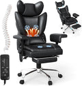 Massage Heated Office Chair with Foot Rest - Big & Tall 400 lbs