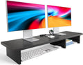 Dual Monitor Stand Riser for 2 Monitors - Desk Storage and Cable Clip