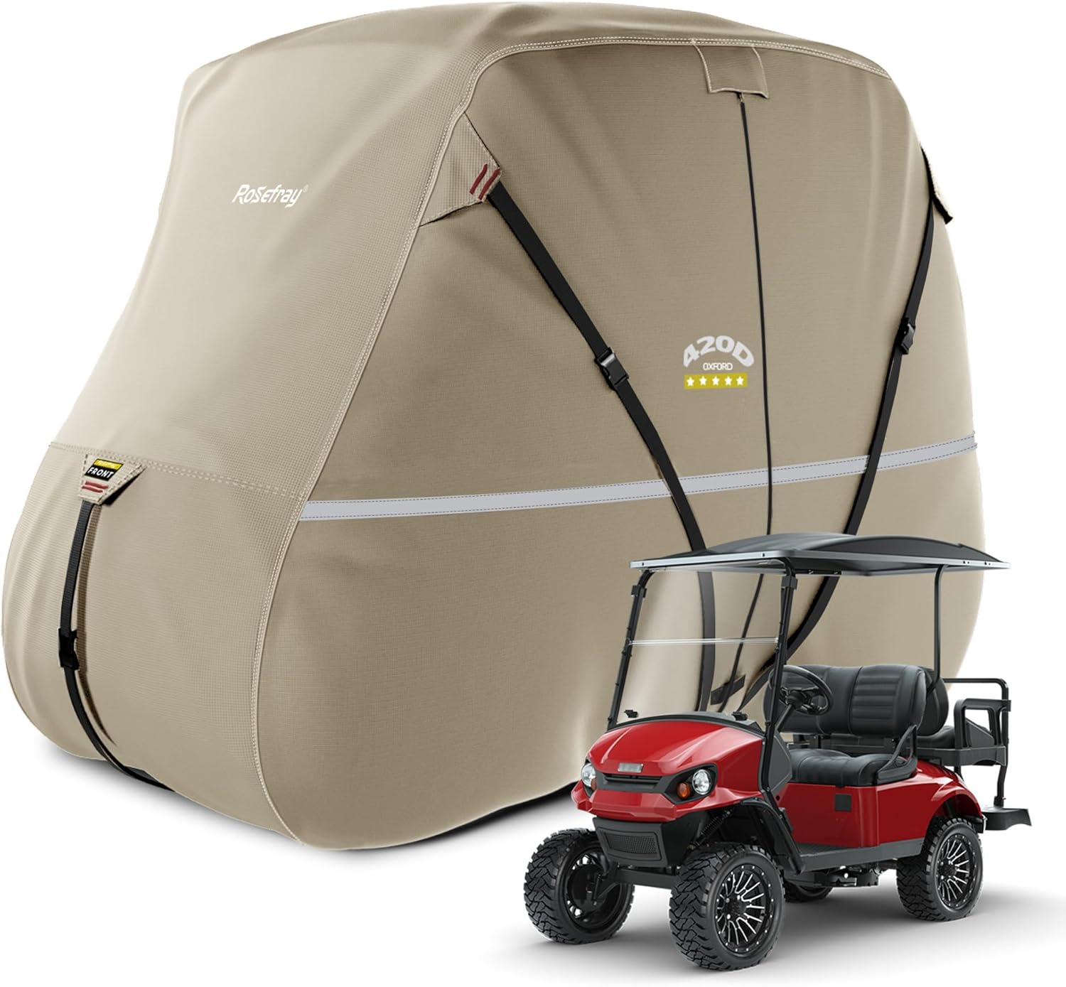Rosefray Golf Cart Cover - Heavy-Duty Waterproof Design