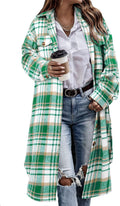 CHICZONE Womens Plaid Shacket Jacket Long Corduroy Shirt - Cozy have