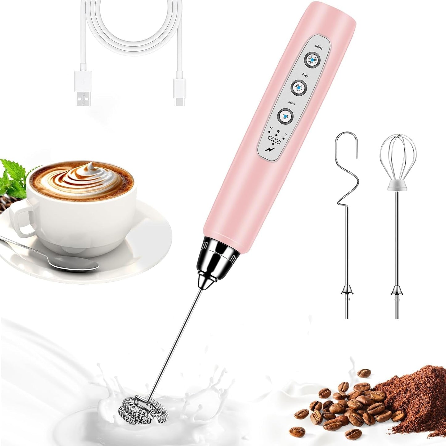 Rechargeable Electric Milk Frother - Perfect Foam!