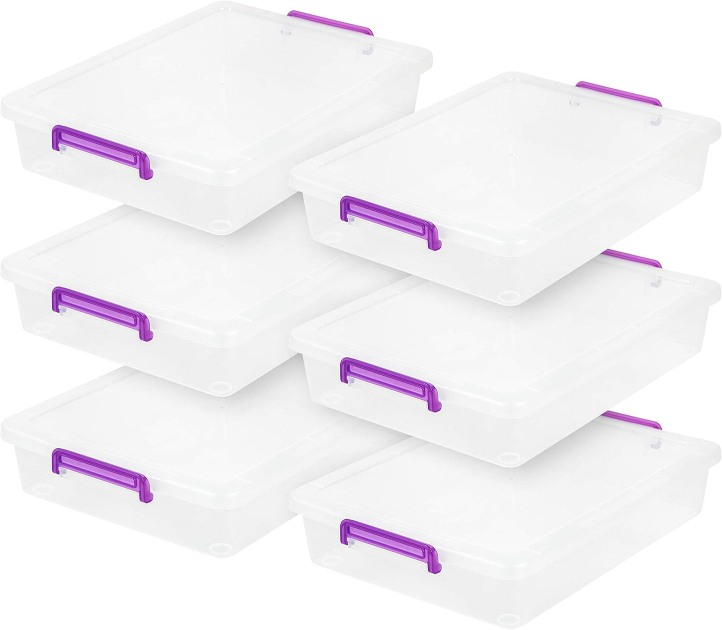 IRIS USA 6 Qt Plastic Craft Storage Container Bins for Organizing