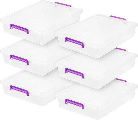 IRIS USA 6 Qt Plastic Craft Storage Container Bins for Organizing