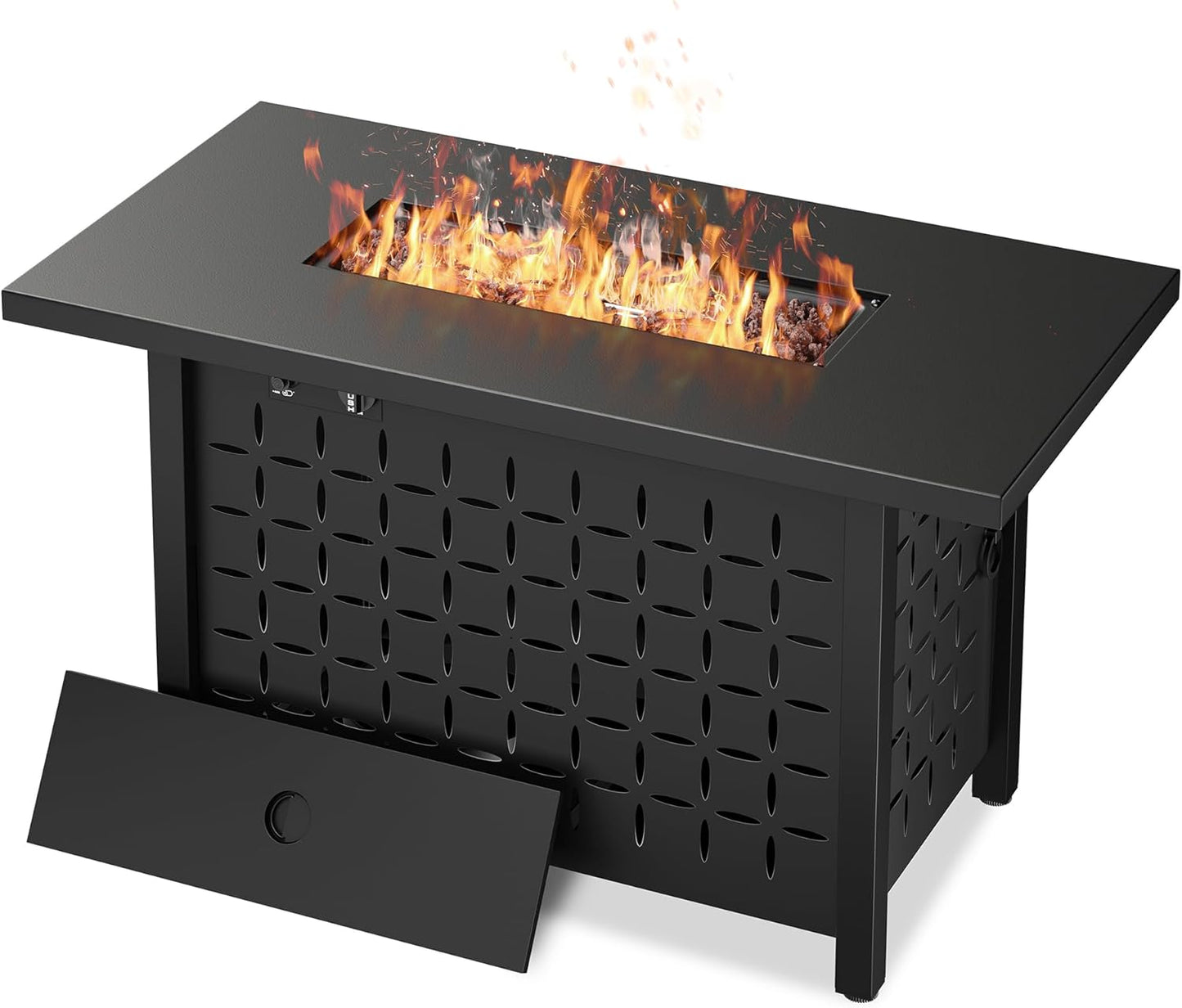 Vongrasig 43 inch Gas Fire Pit Table for Outdoor Gatherings