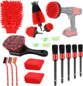 Car Detailing Kit 18Pcs - Complete Drill Brush and Interior Cleaning