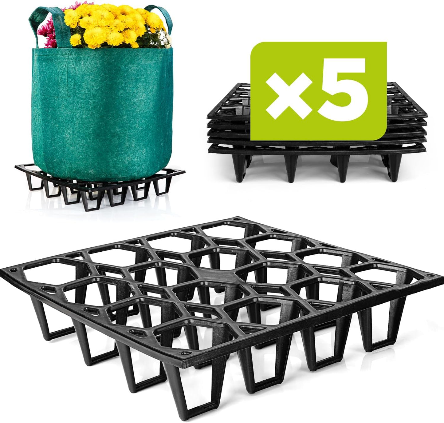 Heavy-Duty Plant Stand 5-Pack for Indoor and Outdoor Use
