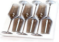 Smokey Gray Wine Glasses Set of 6 - Hand Blown 14 oz
